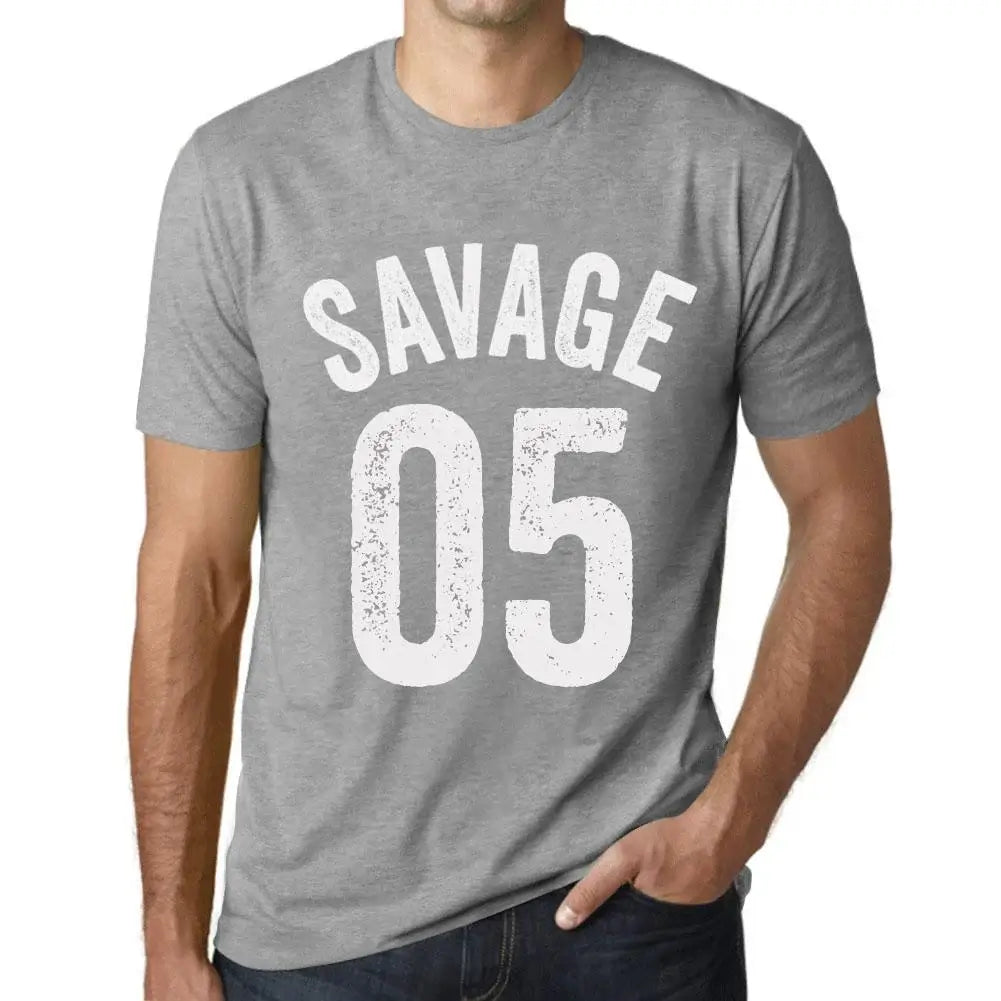 Men's Graphic T-Shirt Savage 05 5th Birthday Anniversary 5 Year Old Gift 2019 Vintage Eco-Friendly Short Sleeve Novelty Tee