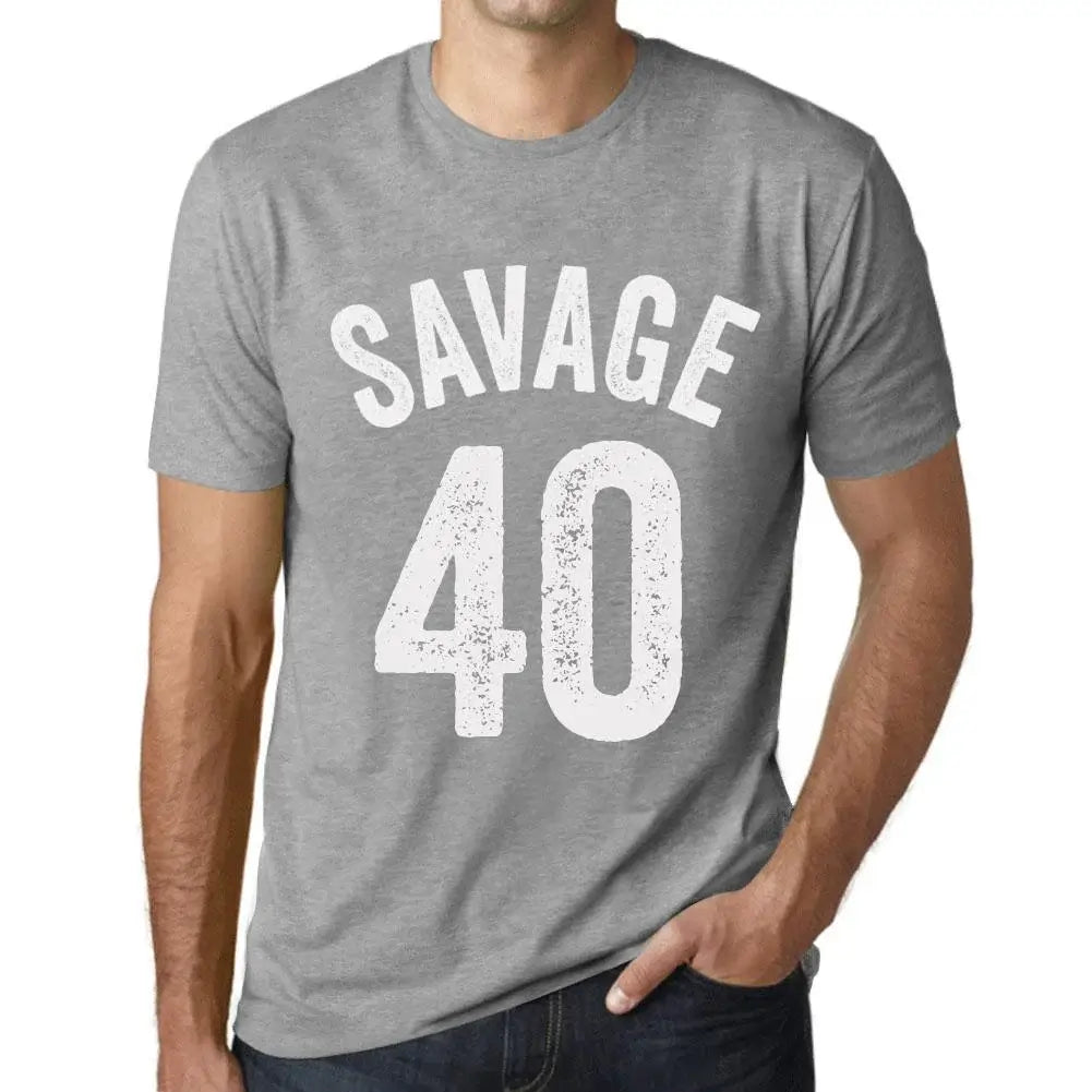 Men's Graphic T-Shirt Savage 40 40th Birthday Anniversary 40 Year Old Gift 1984 Vintage Eco-Friendly Short Sleeve Novelty Tee