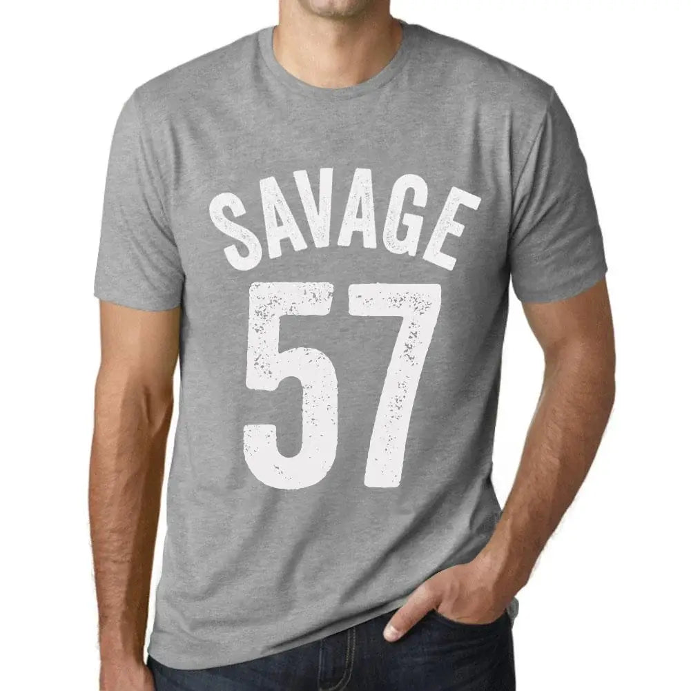 Men's Graphic T-Shirt Savage 57 57th Birthday Anniversary 57 Year Old Gift 1967 Vintage Eco-Friendly Short Sleeve Novelty Tee