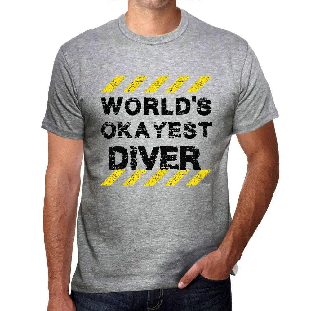 Men's Graphic T-Shirt Worlds Okayest Diver Eco-Friendly Limited Edition Short Sleeve Tee-Shirt Vintage Birthday Gift Novelty