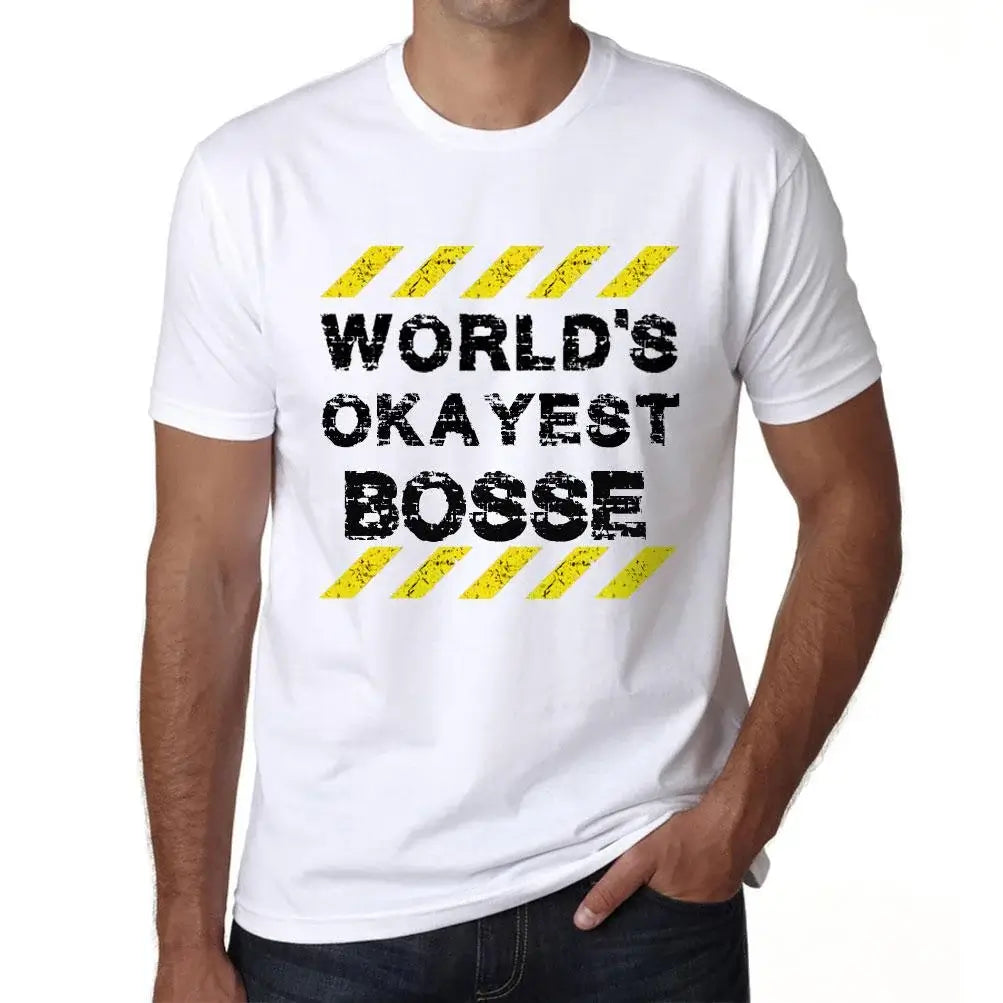 Men's Graphic T-Shirt Worlds Okayest Bosse Eco-Friendly Limited Edition Short Sleeve Tee-Shirt Vintage Birthday Gift Novelty