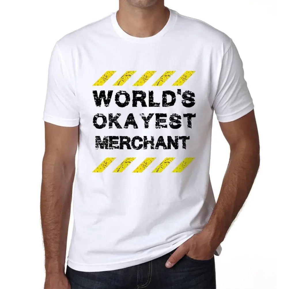 Men's Graphic T-Shirt Worlds Okayest Merchant Eco-Friendly Limited Edition Short Sleeve Tee-Shirt Vintage Birthday Gift Novelty