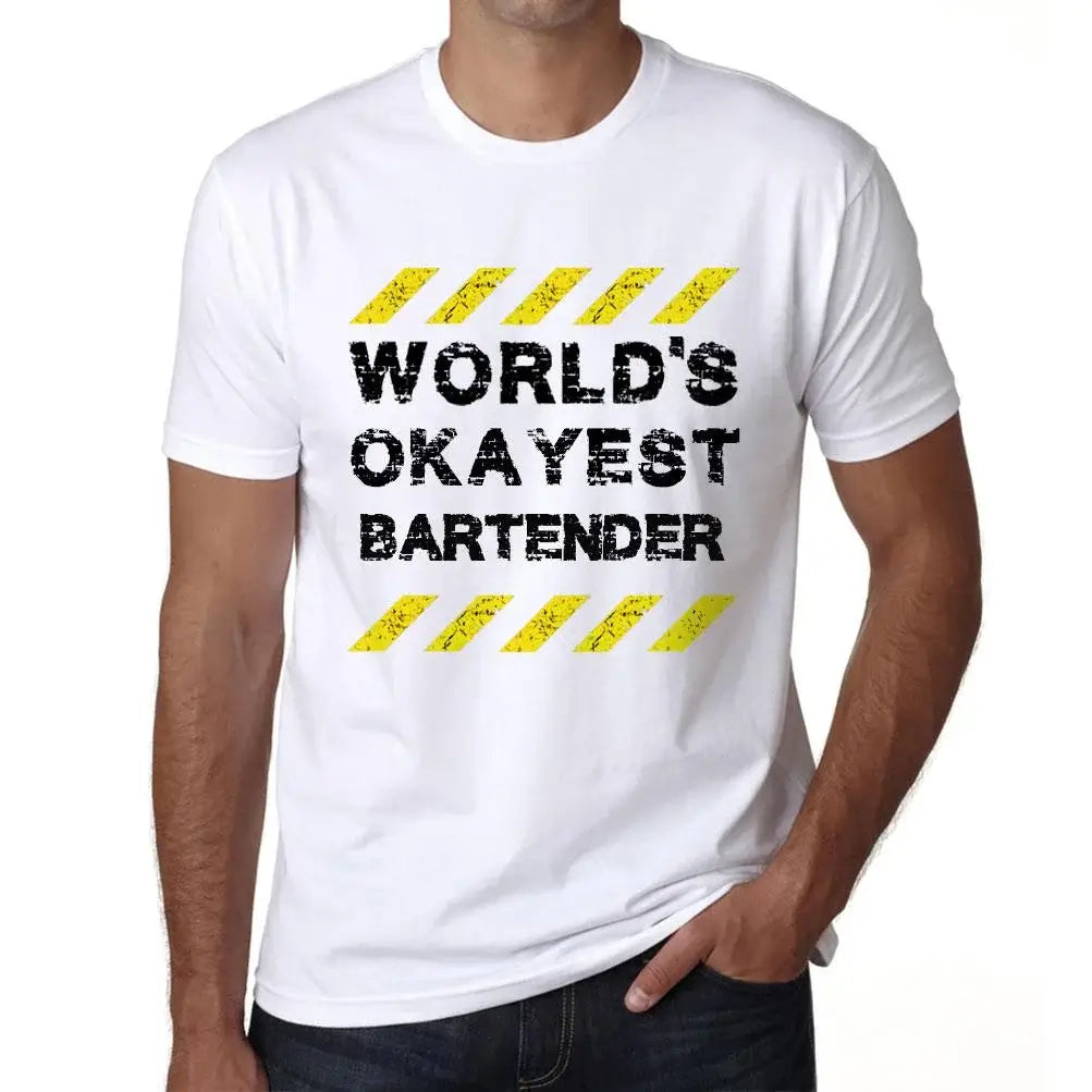 Men's Graphic T-Shirt Worlds Okayest Bartender Eco-Friendly Limited Edition Short Sleeve Tee-Shirt Vintage Birthday Gift Novelty