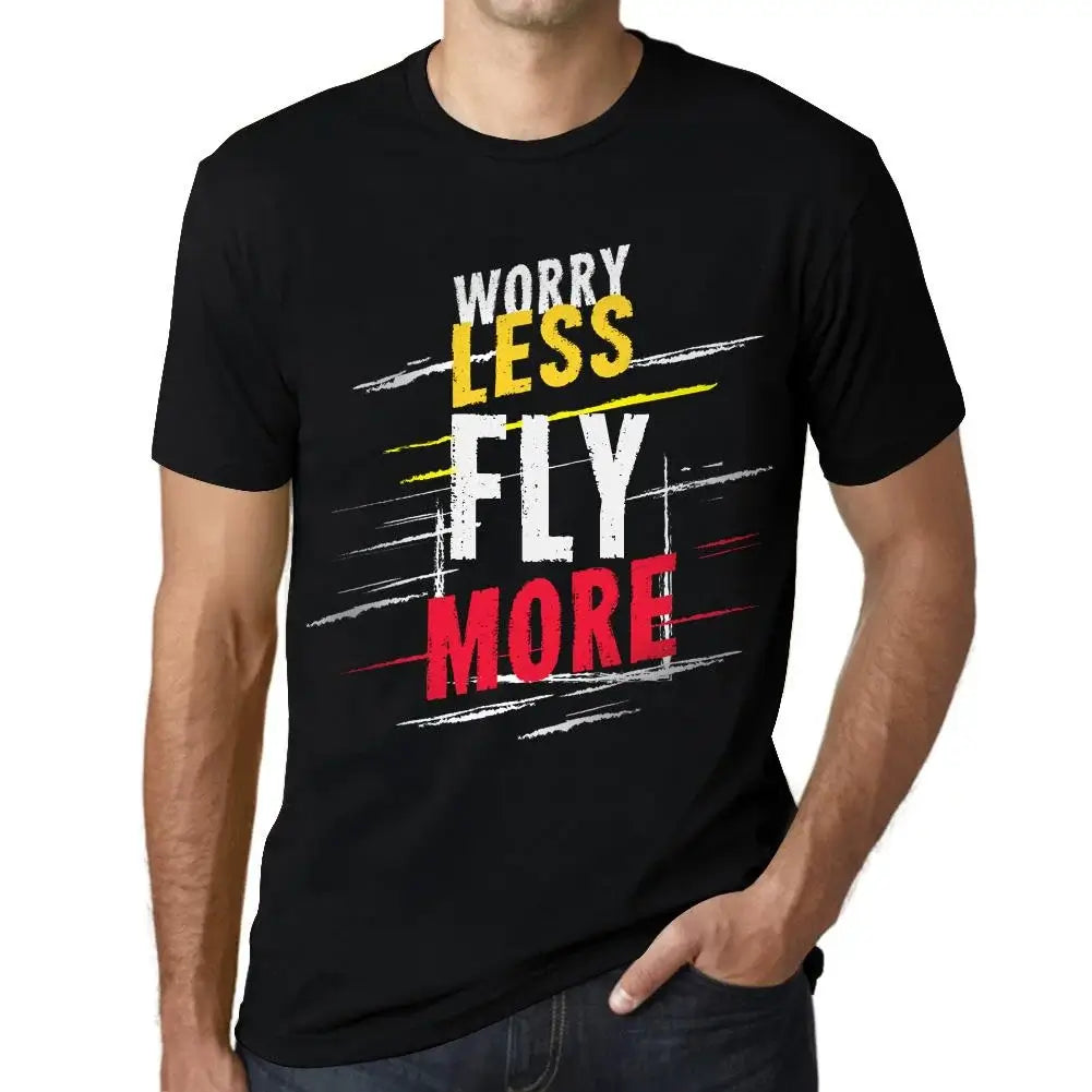 Men's Graphic T-Shirt Worry Less Fly More Eco-Friendly Limited Edition Short Sleeve Tee-Shirt Vintage Birthday Gift Novelty