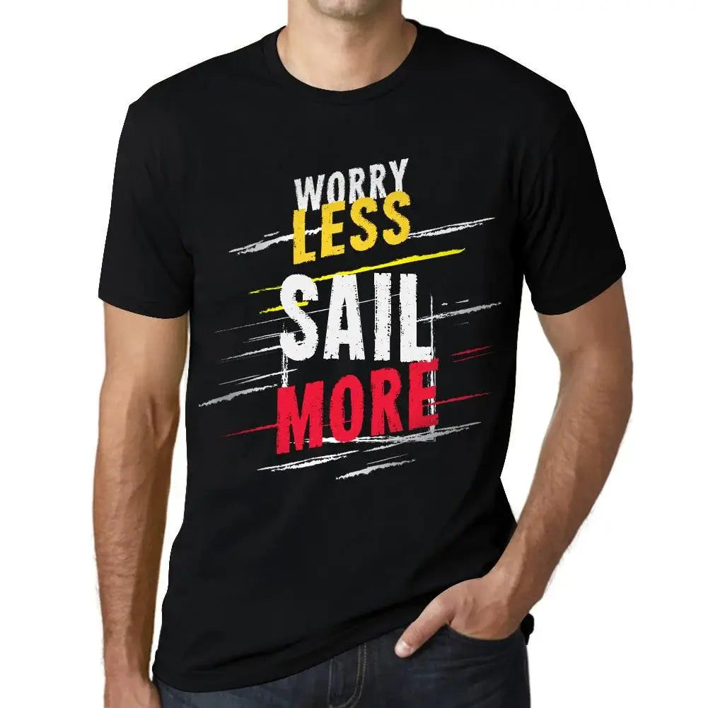 Men's Graphic T-Shirt Worry Less Sail More Eco-Friendly Limited Edition Short Sleeve Tee-Shirt Vintage Birthday Gift Novelty