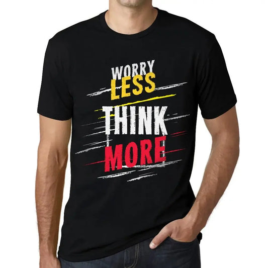 Men's Graphic T-Shirt Worry Less Think More Eco-Friendly Limited Edition Short Sleeve Tee-Shirt Vintage Birthday Gift Novelty