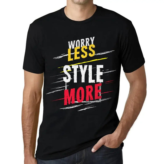 Men's Graphic T-Shirt Worry Less Style More Eco-Friendly Limited Edition Short Sleeve Tee-Shirt Vintage Birthday Gift Novelty