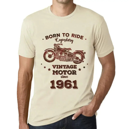 Men's Graphic T-Shirt Born to Ride Legendary Motor Since 1961 63rd Birthday Anniversary 63 Year Old Gift 1961 Vintage Eco-Friendly Short Sleeve Novelty Tee