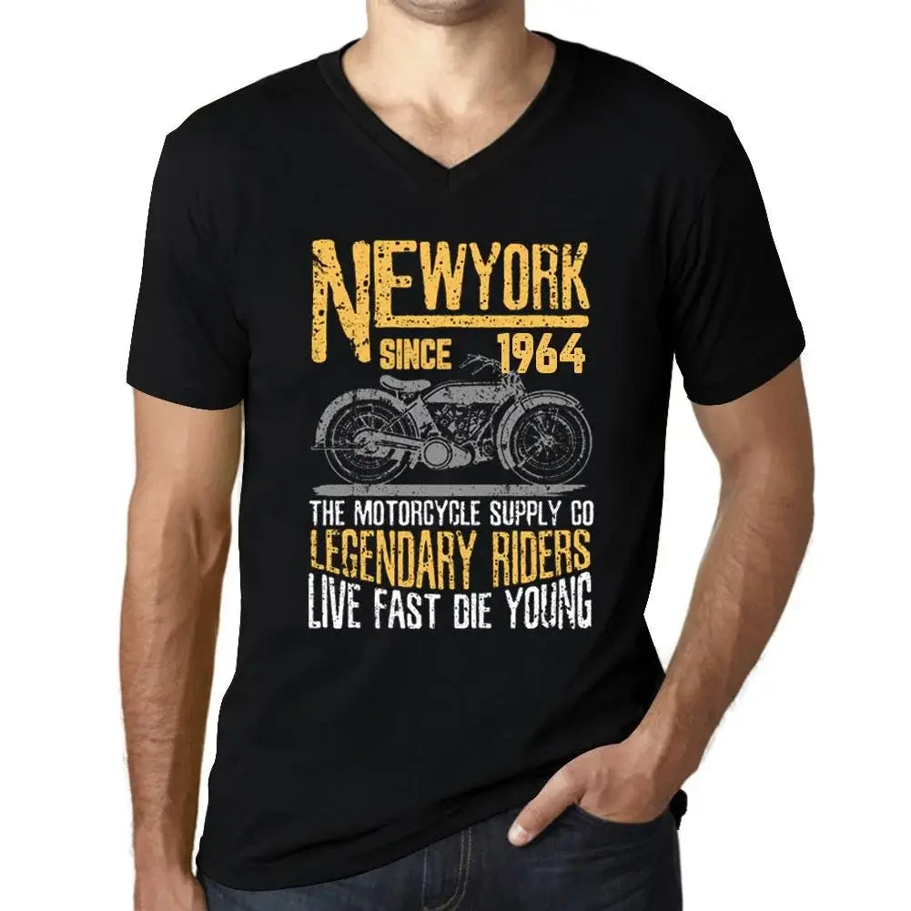 Men's Graphic T-Shirt V Neck Motorcycle Legendary Riders Since 1964 60th Birthday Anniversary 60 Year Old Gift 1964 Vintage Eco-Friendly Short Sleeve Novelty Tee