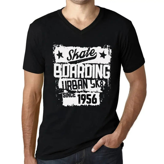 Men's Graphic T-Shirt V Neck Urban Skateboard Since 1956 68th Birthday Anniversary 68 Year Old Gift 1956 Vintage Eco-Friendly Short Sleeve Novelty Tee