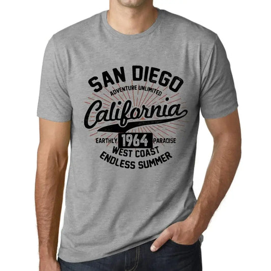 Men's Graphic T-Shirt San Diego California Endless Summer 1964 60th Birthday Anniversary 60 Year Old Gift 1964 Vintage Eco-Friendly Short Sleeve Novelty Tee