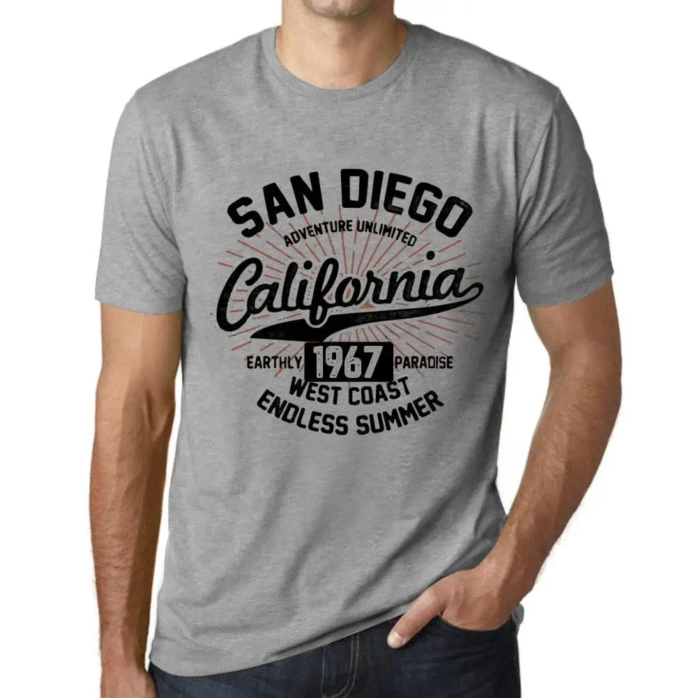 Men's Graphic T-Shirt San Diego California Endless Summer 1967 57th Birthday Anniversary 57 Year Old Gift 1967 Vintage Eco-Friendly Short Sleeve Novelty Tee