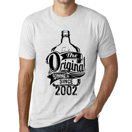 Men's Graphic T-Shirt The Original Sinner Since 2002 22nd Birthday Anniversary 22 Year Old Gift 2002 Vintage Eco-Friendly Short Sleeve Novelty Tee