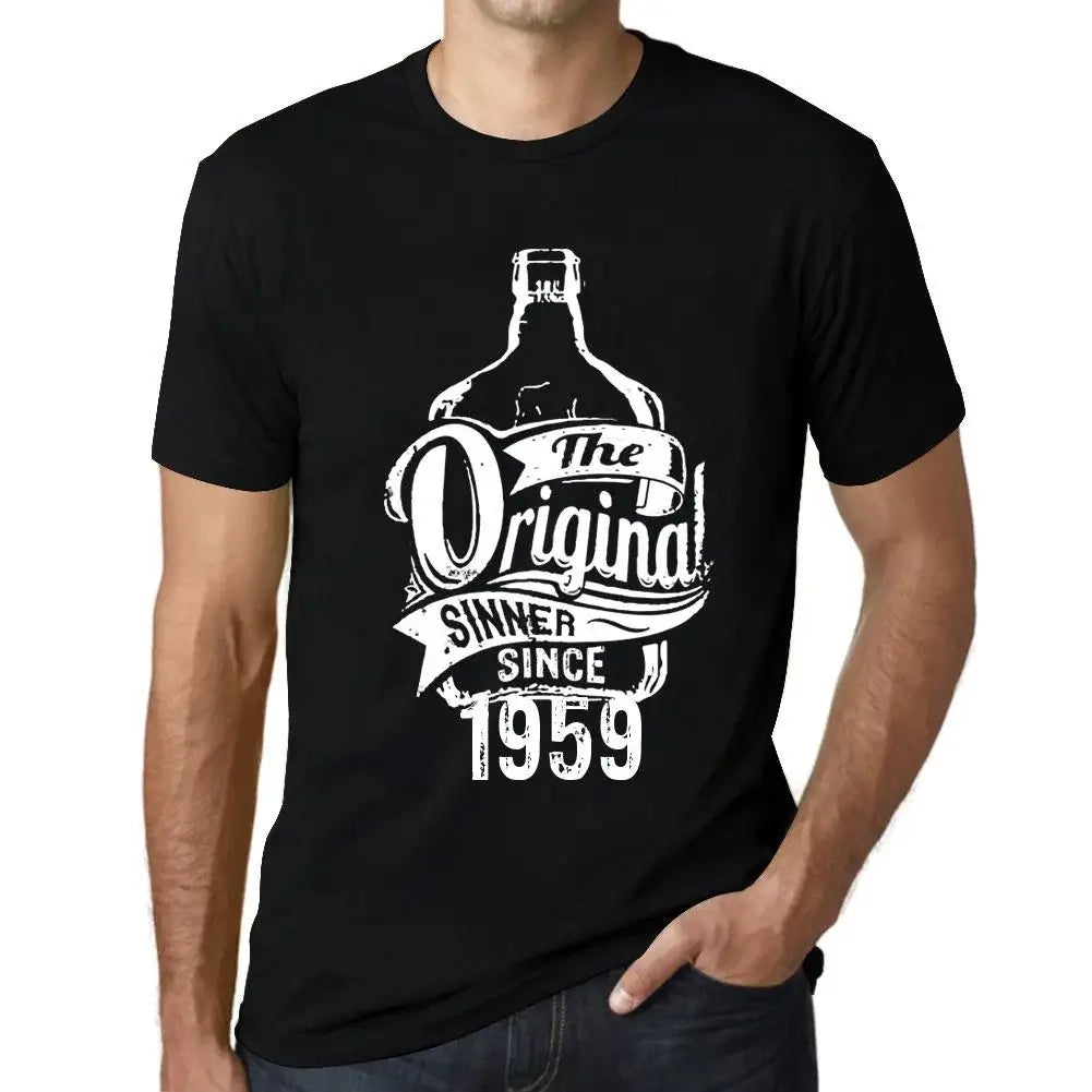 Men's Graphic T-Shirt The Original Sinner Since 1959 65th Birthday Anniversary 65 Year Old Gift 1959 Vintage Eco-Friendly Short Sleeve Novelty Tee