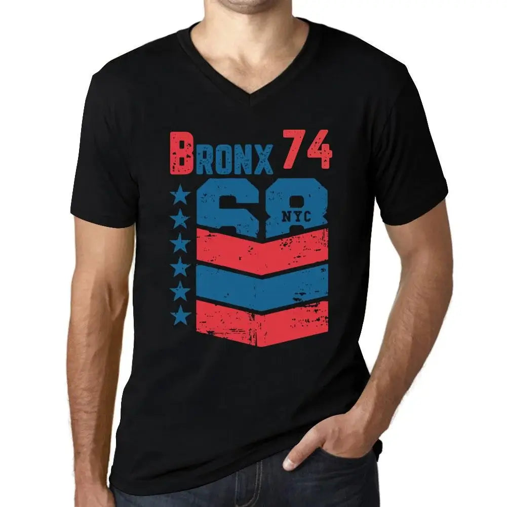 Men's Graphic T-Shirt Bronx 74 74th Birthday Anniversary 74 Year Old Gift 1950 Vintage Eco-Friendly Short Sleeve Novelty Tee