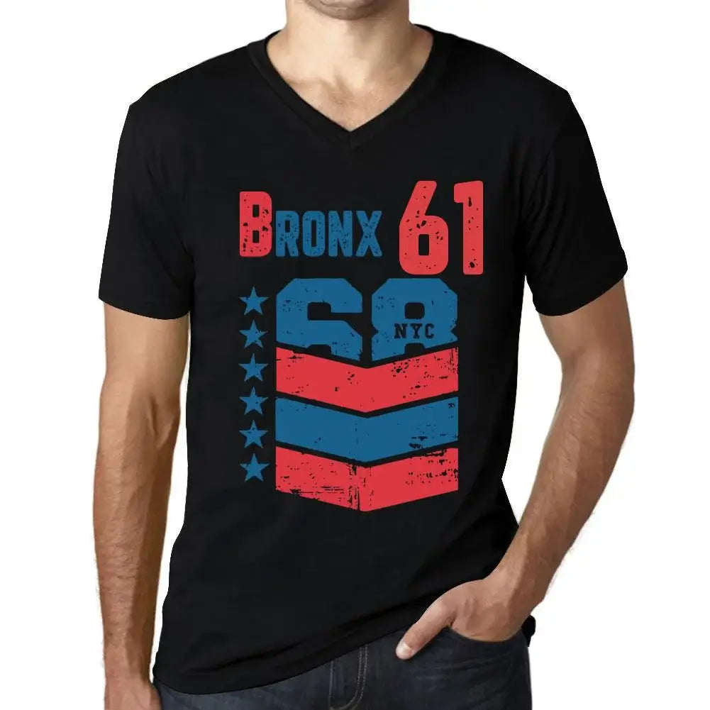 Men's Graphic T-Shirt V Neck Bronx 61 61st Birthday Anniversary 61 Year Old Gift 1963 Vintage Eco-Friendly Short Sleeve Novelty Tee