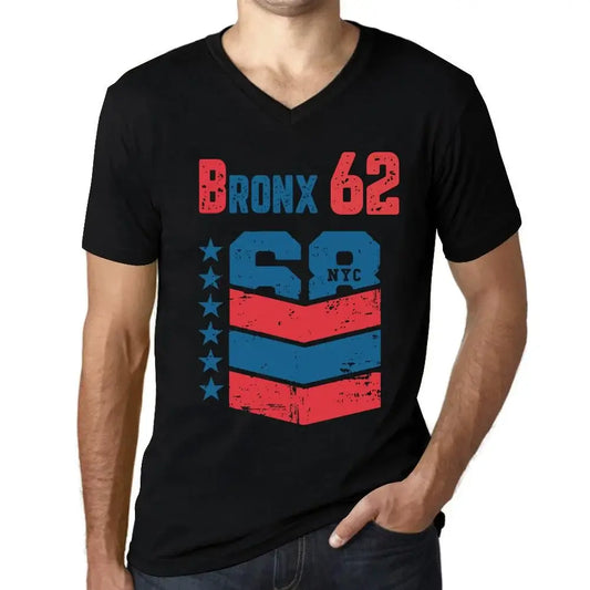 Men's Graphic T-Shirt V Neck Bronx 62 62nd Birthday Anniversary 62 Year Old Gift 1962 Vintage Eco-Friendly Short Sleeve Novelty Tee