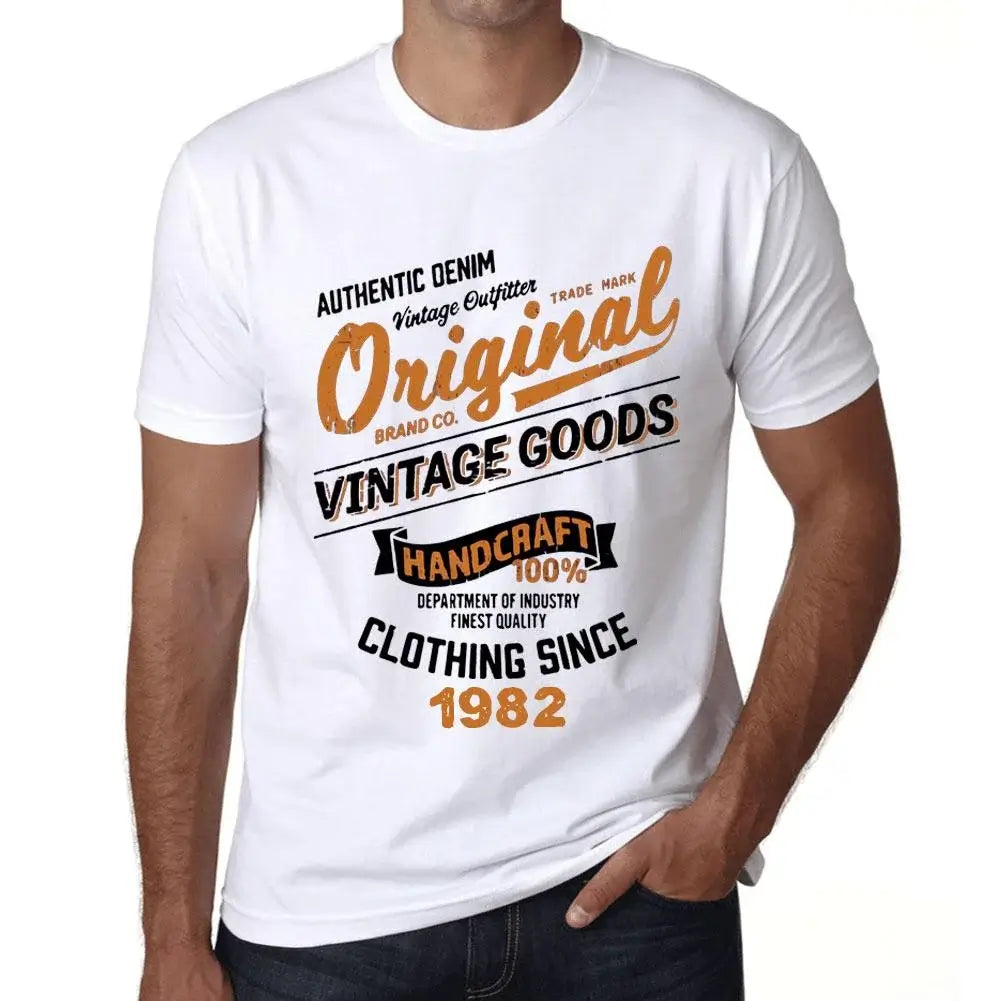 Men's Graphic T-Shirt Original Vintage Clothing Since 1982 42nd Birthday Anniversary 42 Year Old Gift 1982 Vintage Eco-Friendly Short Sleeve Novelty Tee