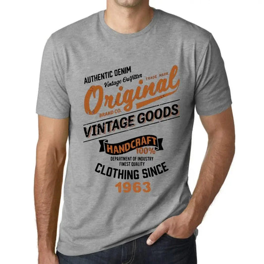 Men's Graphic T-Shirt Original Vintage Clothing Since 1963 61st Birthday Anniversary 61 Year Old Gift 1963 Vintage Eco-Friendly Short Sleeve Novelty Tee