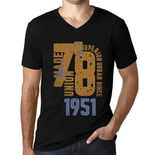 Men's Graphic T-Shirt V Neck Superior Urban Style Since 1951 73rd Birthday Anniversary 73 Year Old Gift 1951 Vintage Eco-Friendly Short Sleeve Novelty Tee