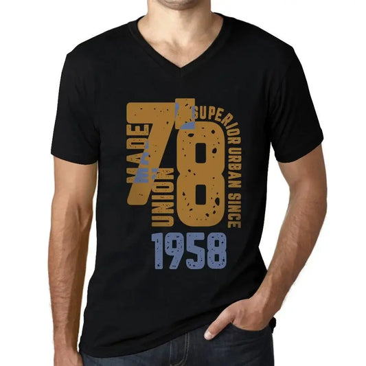 Men's Graphic T-Shirt V Neck Superior Urban Style Since 1958 66th Birthday Anniversary 66 Year Old Gift 1958 Vintage Eco-Friendly Short Sleeve Novelty Tee