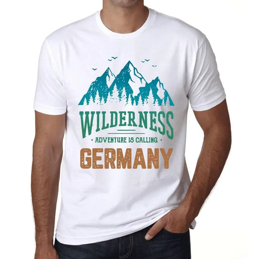 Men's Graphic T-Shirt Wilderness, Adventure Is Calling Germany Eco-Friendly Limited Edition Short Sleeve Tee-Shirt Vintage Birthday Gift Novelty
