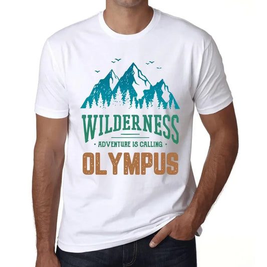 Men's Graphic T-Shirt Wilderness, Adventure Is Calling Olympus Eco-Friendly Limited Edition Short Sleeve Tee-Shirt Vintage Birthday Gift Novelty
