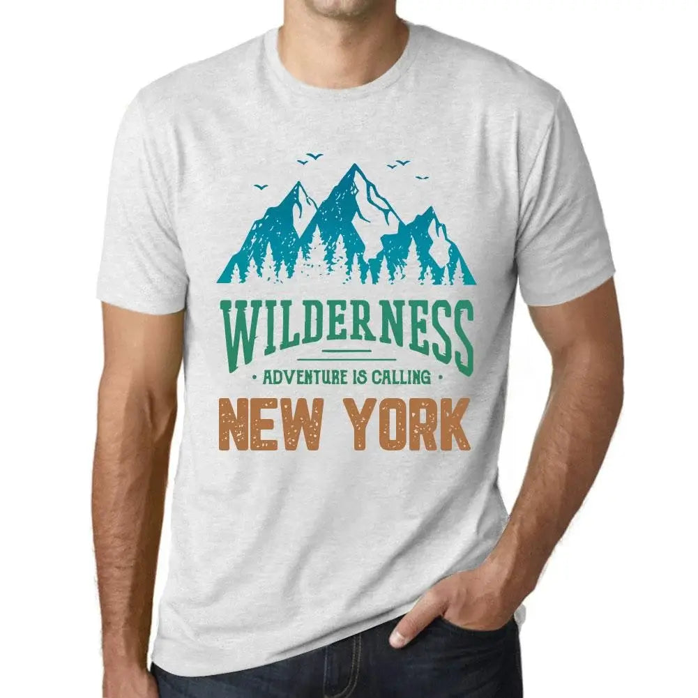 Men's Graphic T-Shirt Wilderness, Adventure Is Calling New York Eco-Friendly Limited Edition Short Sleeve Tee-Shirt Vintage Birthday Gift Novelty