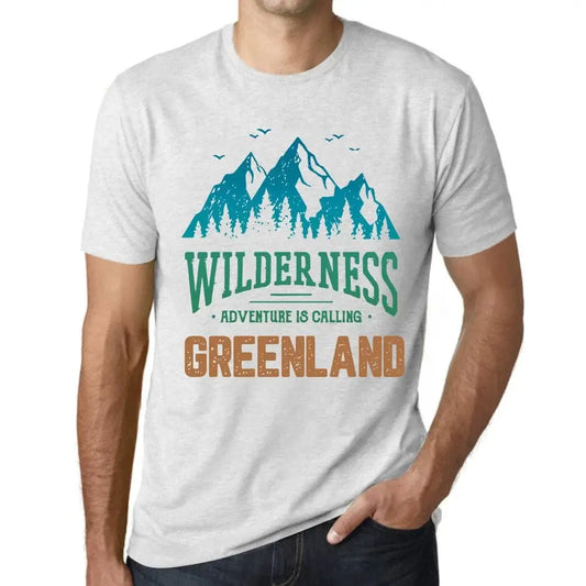 Men's Graphic T-Shirt Wilderness, Adventure Is Calling Greenland Eco-Friendly Limited Edition Short Sleeve Tee-Shirt Vintage Birthday Gift Novelty