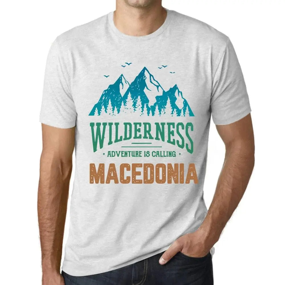 Men's Graphic T-Shirt Wilderness, Adventure Is Calling Macedonia Eco-Friendly Limited Edition Short Sleeve Tee-Shirt Vintage Birthday Gift Novelty