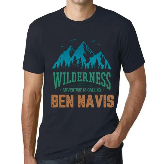 Men's Graphic T-Shirt Wilderness, Adventure Is Calling Ben Navis Eco-Friendly Limited Edition Short Sleeve Tee-Shirt Vintage Birthday Gift Novelty