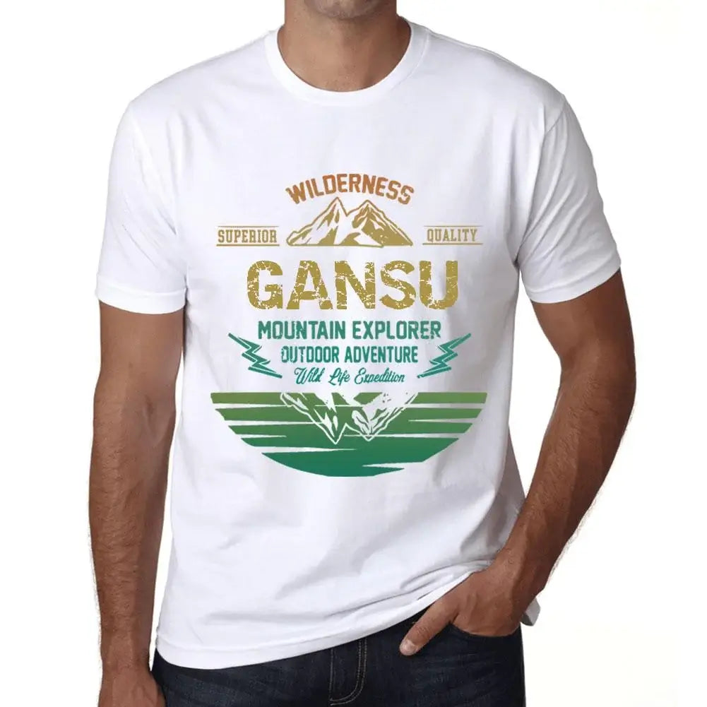 Men's Graphic T-Shirt Outdoor Adventure, Wilderness, Mountain Explorer Gansu Eco-Friendly Limited Edition Short Sleeve Tee-Shirt Vintage Birthday Gift Novelty