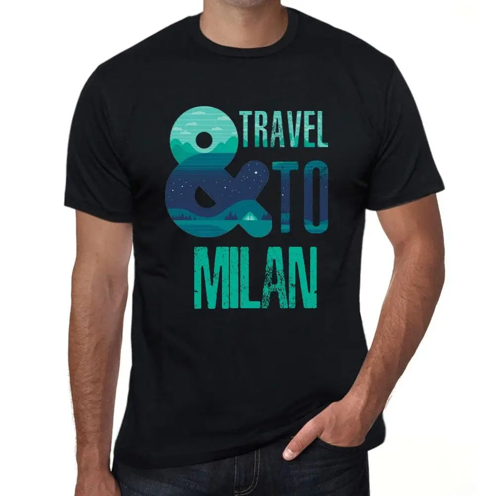 Men's Graphic T-Shirt And Travel To Milan Eco-Friendly Limited Edition Short Sleeve Tee-Shirt Vintage Birthday Gift Novelty