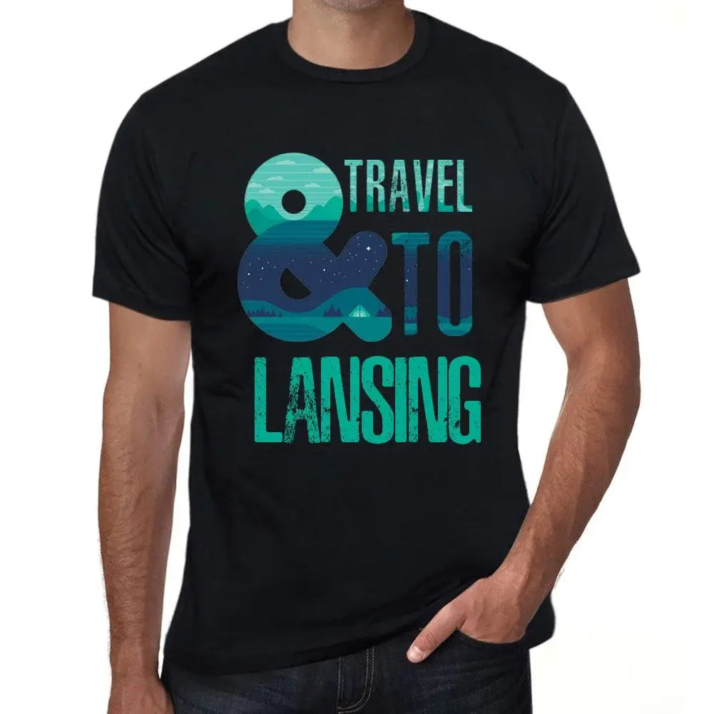 Men's Graphic T-Shirt And Travel To Lansing Eco-Friendly Limited Edition Short Sleeve Tee-Shirt Vintage Birthday Gift Novelty