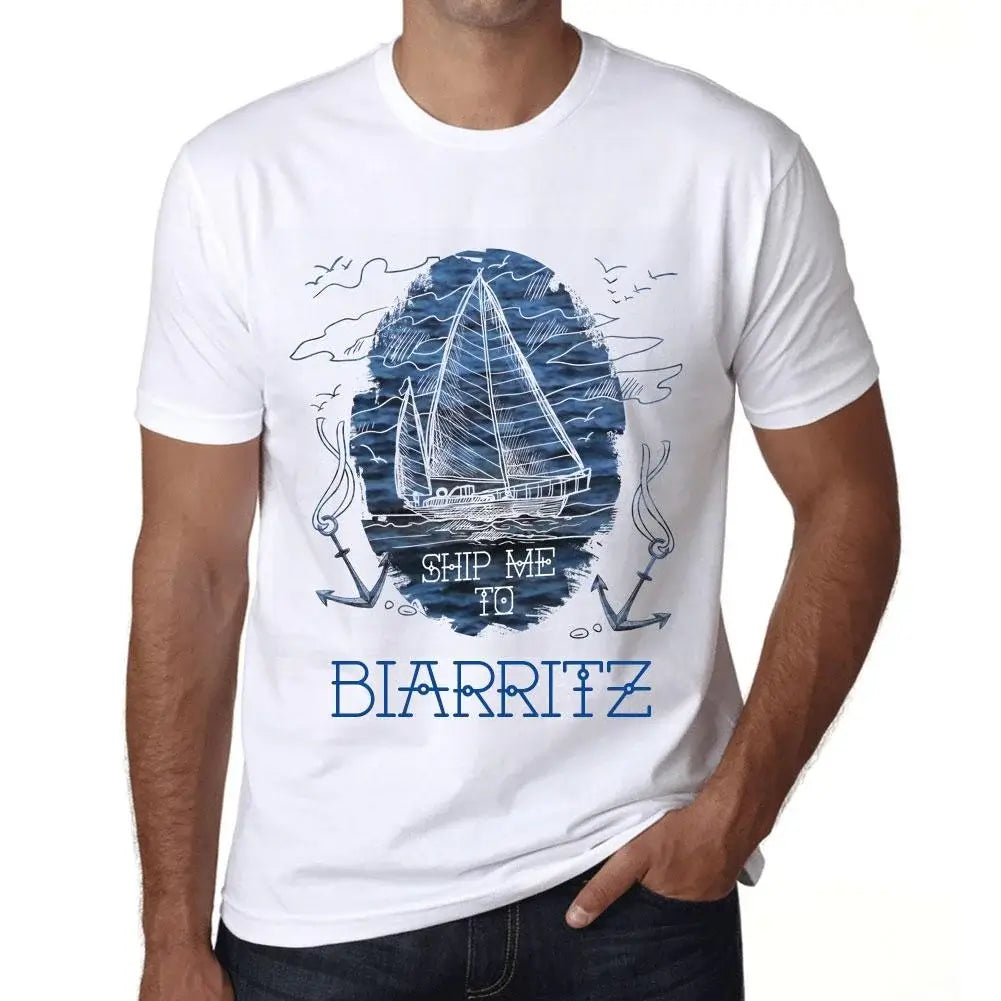 Men's Graphic T-Shirt Ship Me To Biarritz Eco-Friendly Limited Edition Short Sleeve Tee-Shirt Vintage Birthday Gift Novelty