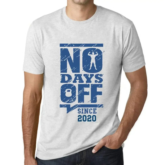 Men's Graphic T-Shirt No Days Off Since 2020 4th Birthday Anniversary 4 Year Old Gift 2020 Vintage Eco-Friendly Short Sleeve Novelty Tee