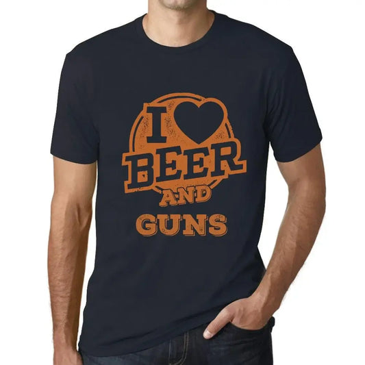 Men's Graphic T-Shirt I Love Beer And Guns Eco-Friendly Limited Edition Short Sleeve Tee-Shirt Vintage Birthday Gift Novelty
