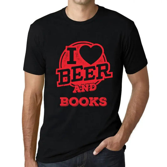 Men's Graphic T-Shirt I Love Beer And Books Eco-Friendly Limited Edition Short Sleeve Tee-Shirt Vintage Birthday Gift Novelty