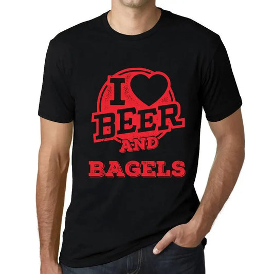 Men's Graphic T-Shirt I Love Beer And Bagels Eco-Friendly Limited Edition Short Sleeve Tee-Shirt Vintage Birthday Gift Novelty