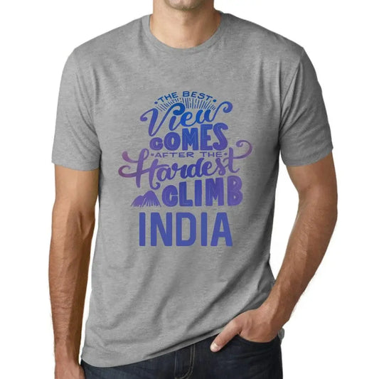 Men's Graphic T-Shirt The Best View Comes After Hardest Mountain Climb India Eco-Friendly Limited Edition Short Sleeve Tee-Shirt Vintage Birthday Gift Novelty