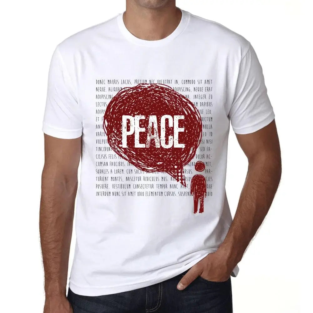 Men's Graphic T-Shirt Thoughts Peace Eco-Friendly Limited Edition Short Sleeve Tee-Shirt Vintage Birthday Gift Novelty