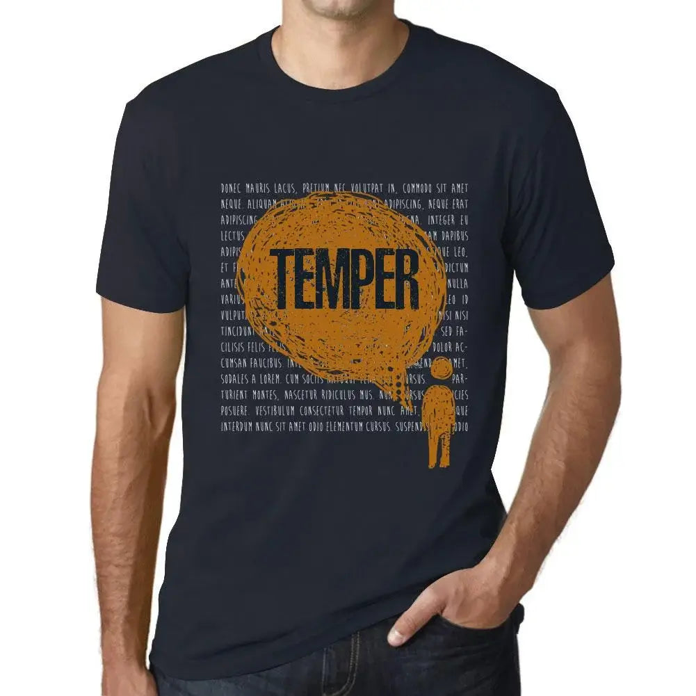 Men's Graphic T-Shirt Thoughts Temper Eco-Friendly Limited Edition Short Sleeve Tee-Shirt Vintage Birthday Gift Novelty