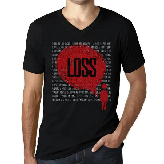 Men's Graphic T-Shirt V Neck Thoughts Loss Eco-Friendly Limited Edition Short Sleeve Tee-Shirt Vintage Birthday Gift Novelty