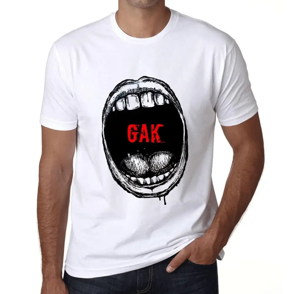 Men's Graphic T-Shirt Mouth Expressions Gak Eco-Friendly Limited Edition Short Sleeve Tee-Shirt Vintage Birthday Gift Novelty