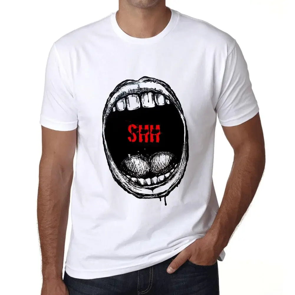 Men's Graphic T-Shirt Mouth Expressions Shh Eco-Friendly Limited Edition Short Sleeve Tee-Shirt Vintage Birthday Gift Novelty