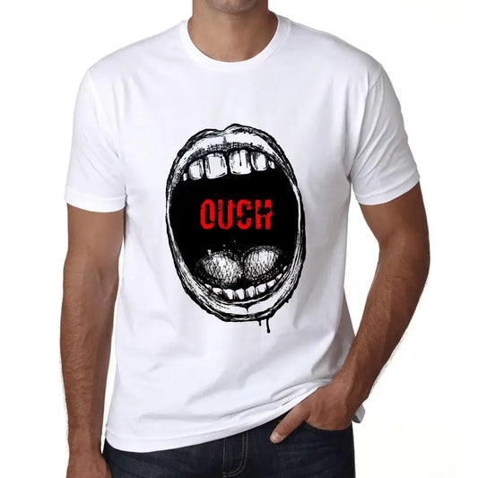 Men's Graphic T-Shirt Mouth Expressions Ouch Eco-Friendly Limited Edition Short Sleeve Tee-Shirt Vintage Birthday Gift Novelty