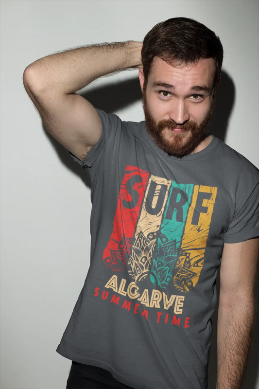 Men's Graphic T-Shirt Surf Summer Time ALGARVE Mouse Grey