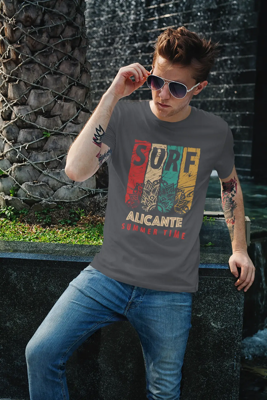 Men's Graphic T-Shirt Surf Summer Time ALICANTE Mouse Grey