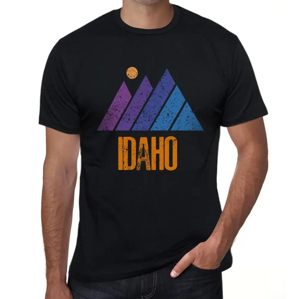 Men's Graphic T-Shirt Mountain Idaho Eco-Friendly Limited Edition Short Sleeve Tee-Shirt Vintage Birthday Gift Novelty