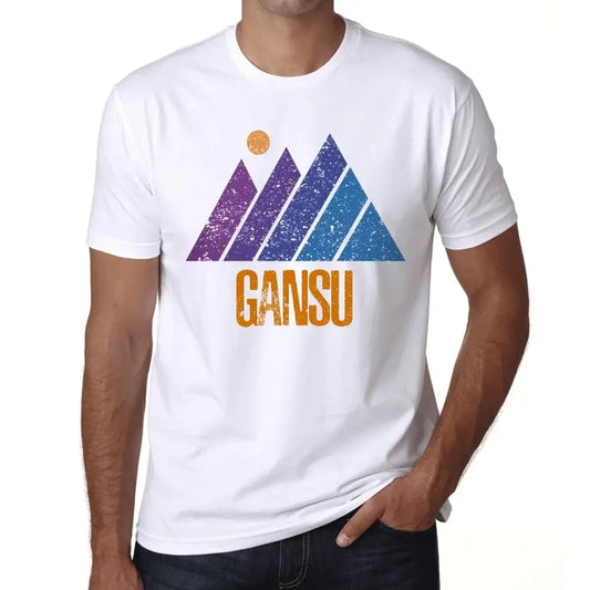 Men's Graphic T-Shirt Mountain Gansu Eco-Friendly Limited Edition Short Sleeve Tee-Shirt Vintage Birthday Gift Novelty